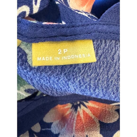 Maeve Anthropologie Tri Cut‎ Blouse Womens 2P Blue Pink Floral Print Cut Out Top - Picture 9 of 10